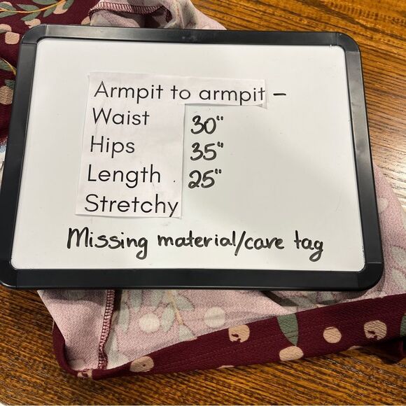 LuLaRoe Leaves Print Cassie Pencil Skirt size medium burgundy color - Picture 5 of 8